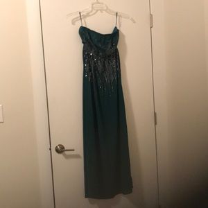 Ya Los Angeles emerald green strapless maxi dress